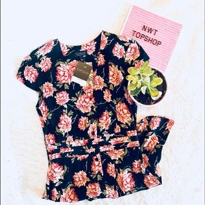 New with Tags Topshop Blue Floral Tea Dress Size 4